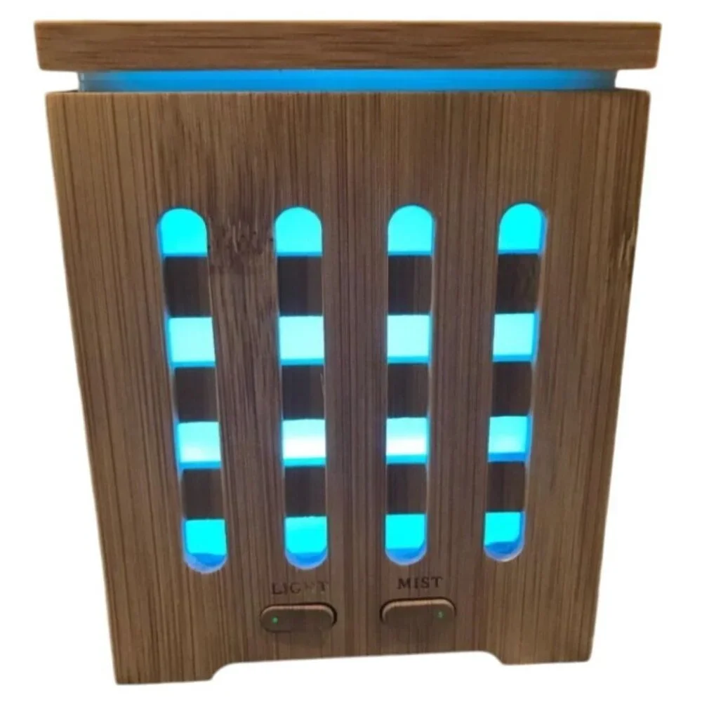 Bamboo Aromatherapy Essential Oil Diffuser Ultrasonic Cool Mist Color LED